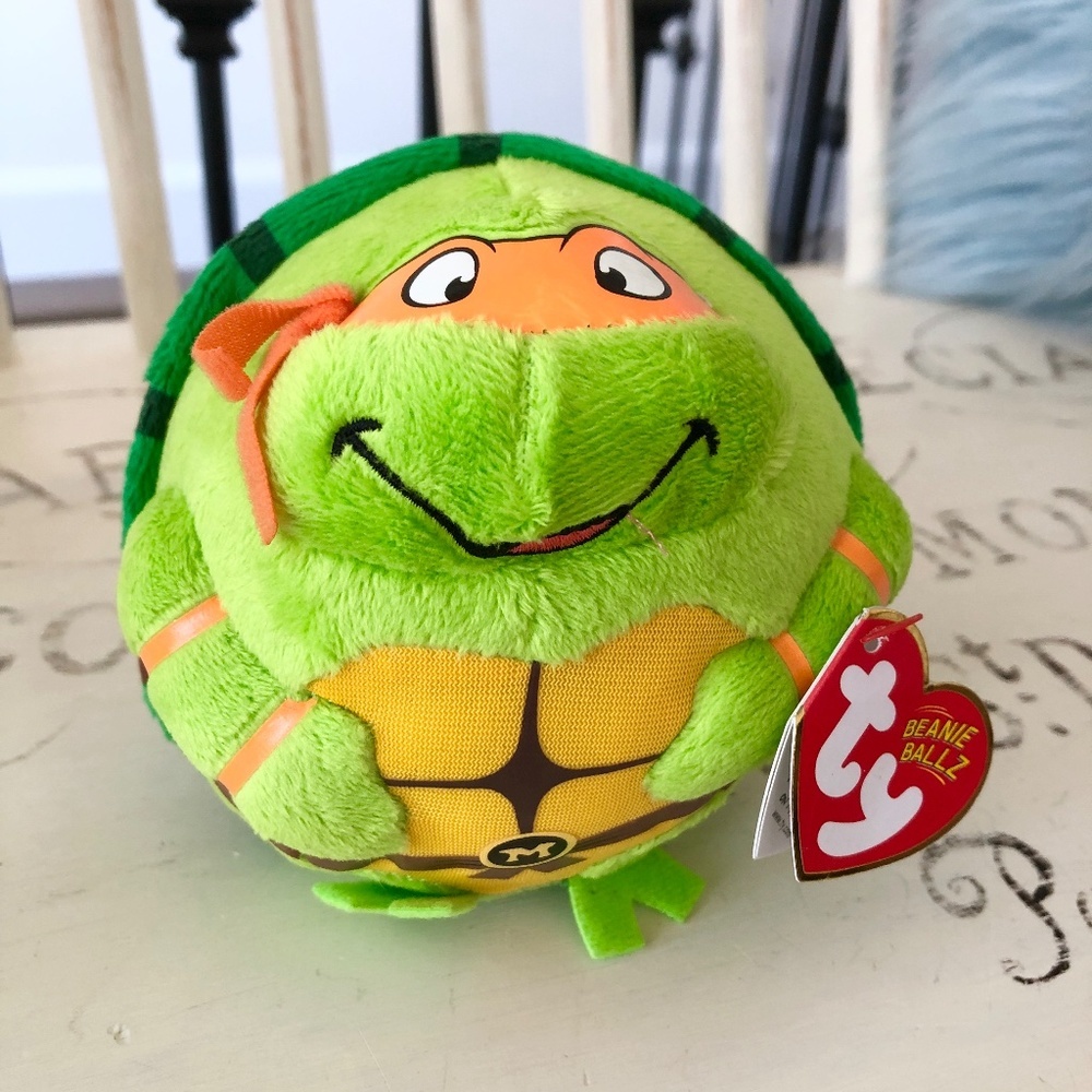TEENAGE Mutant Ninja Turtles, Ty Beanie Ballz, Plush Toys, Set of 2 - Picture 4 of 9